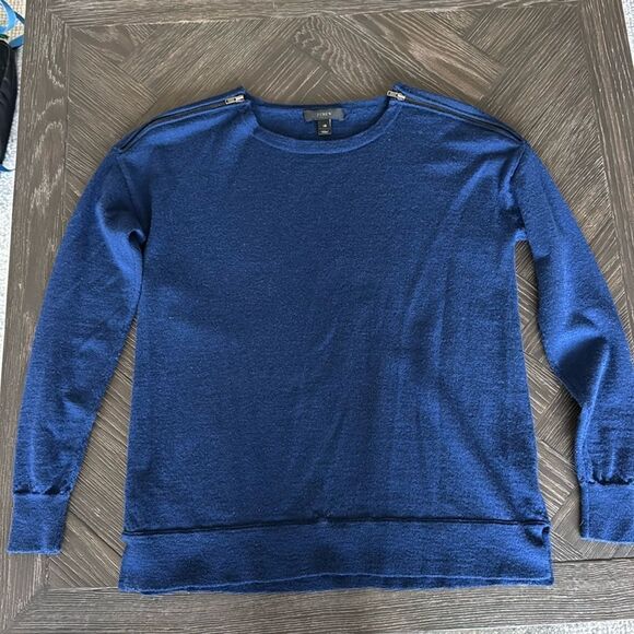 J. Crew sweater, merino wool, blue, classic, crewneck, long sleeve, size xs - Picture 1 of 5